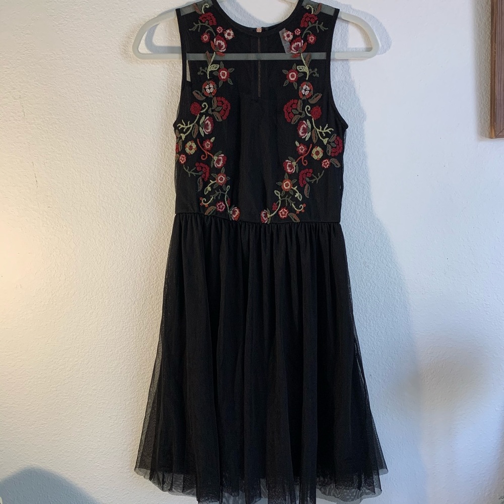 Black floral dress